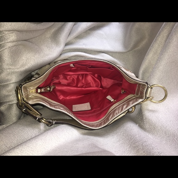 NWOT Coach Zoe Gold Khaki Cranberry Bag - Picture 7 of 8